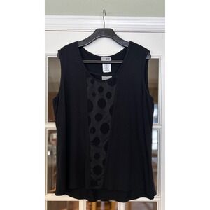 Zoe by Michael black accent blouse sleeveless tank size XXL NWT Orig $108